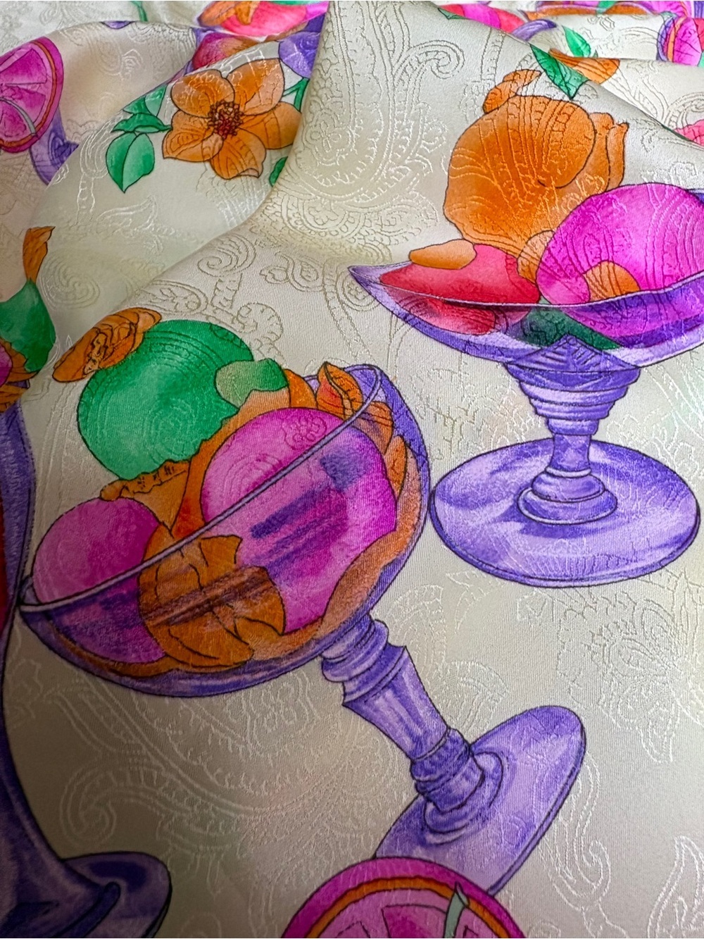 RARE Collectable Silk Leonard Paris Fabric (2 yards) - Picture 2 of 11